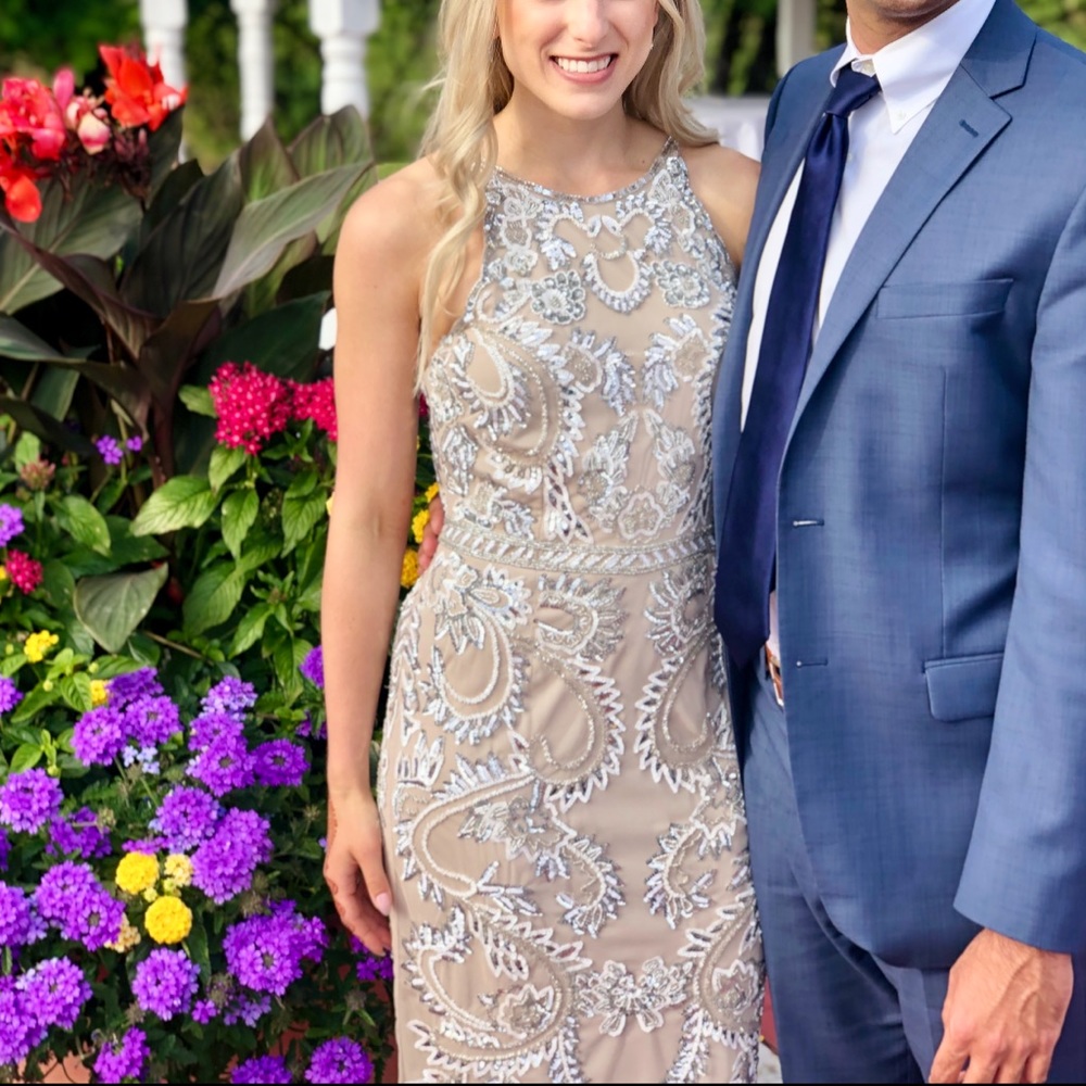 Adrianna Papell Embroidered Gown